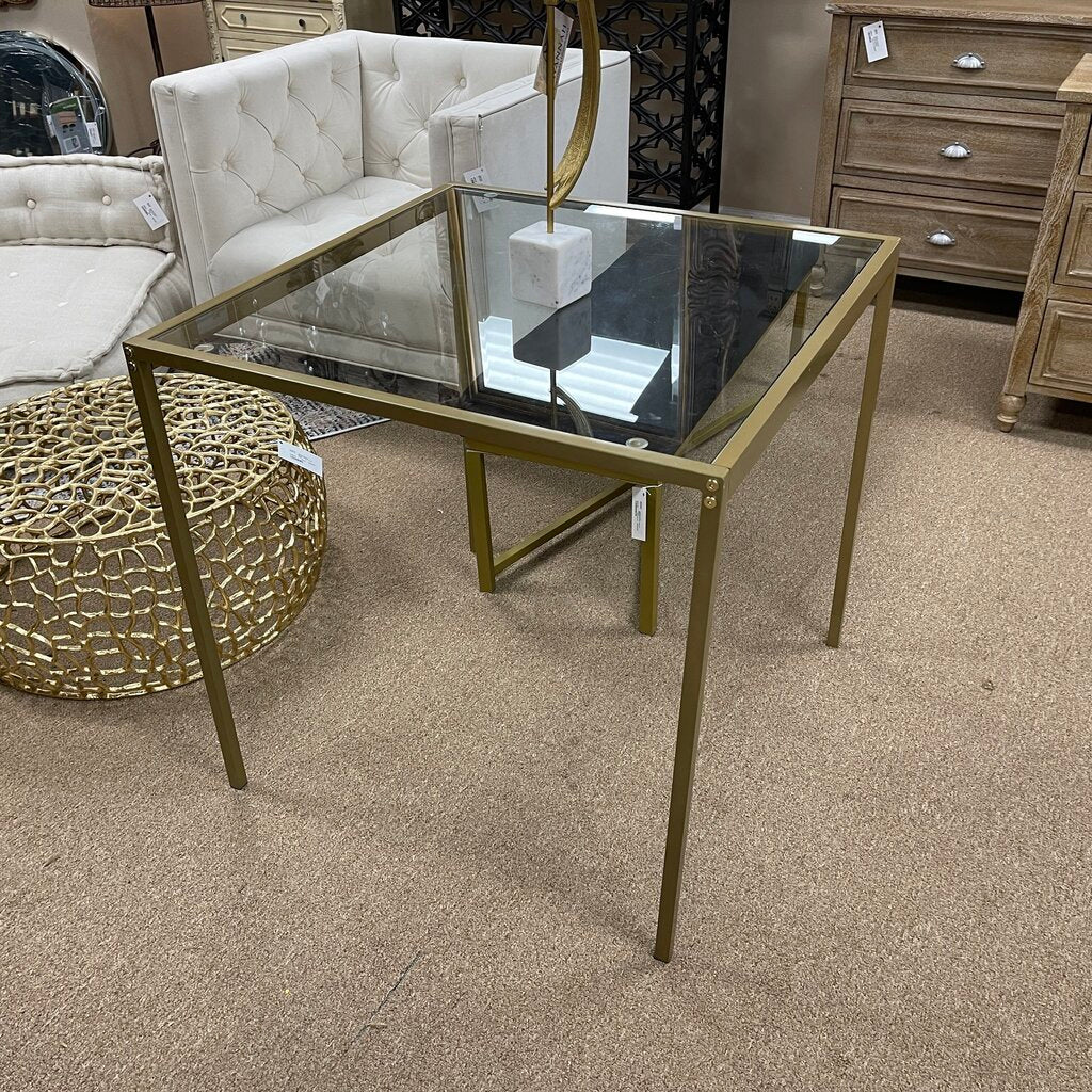 Glass Top Metal Side Table