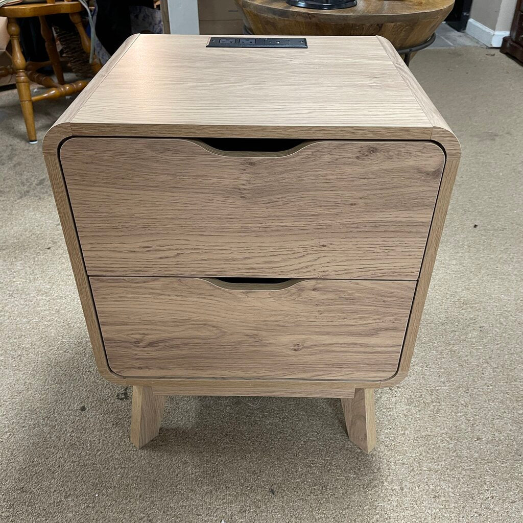 Mid Century Style Side Table w/Outlet