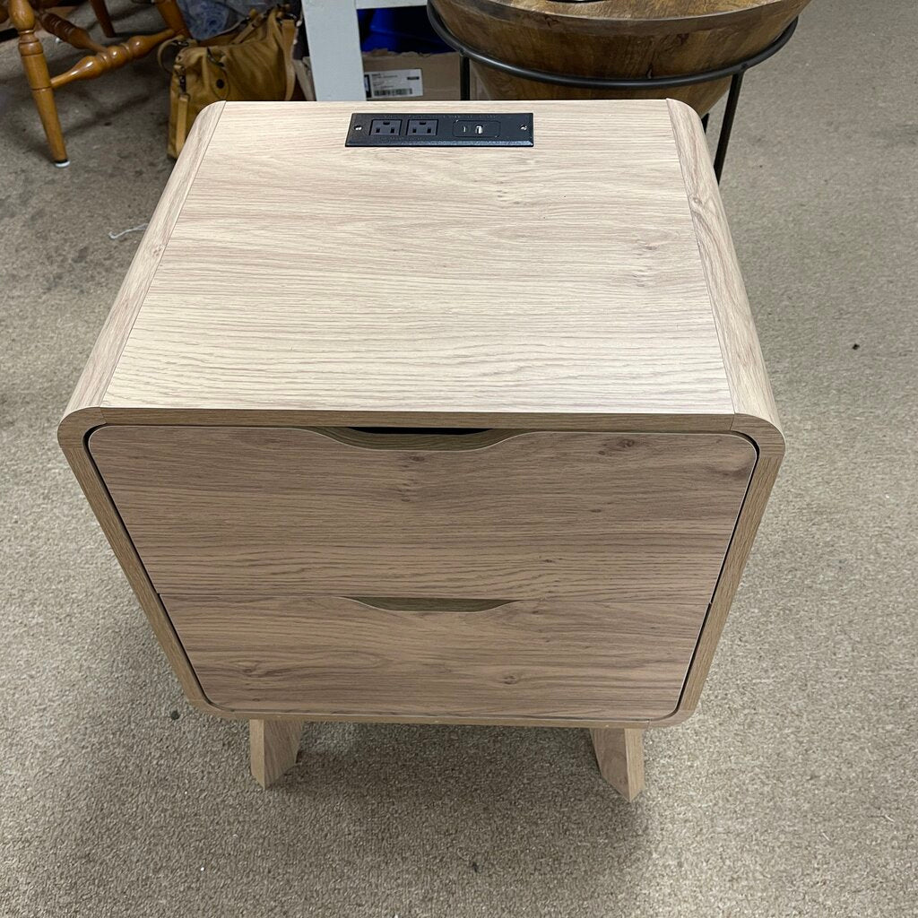 Mid Century Style Side Table w/Outlet