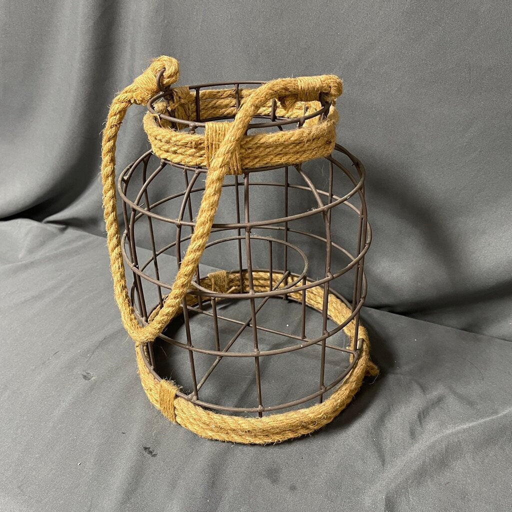 Hanging Rope & Wire Candleholder