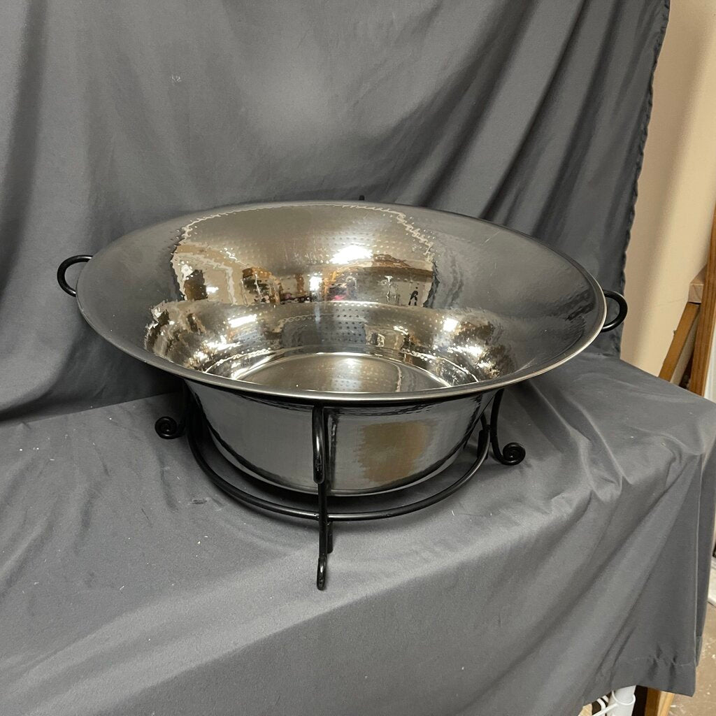 Silver Bowl on Metal Stand