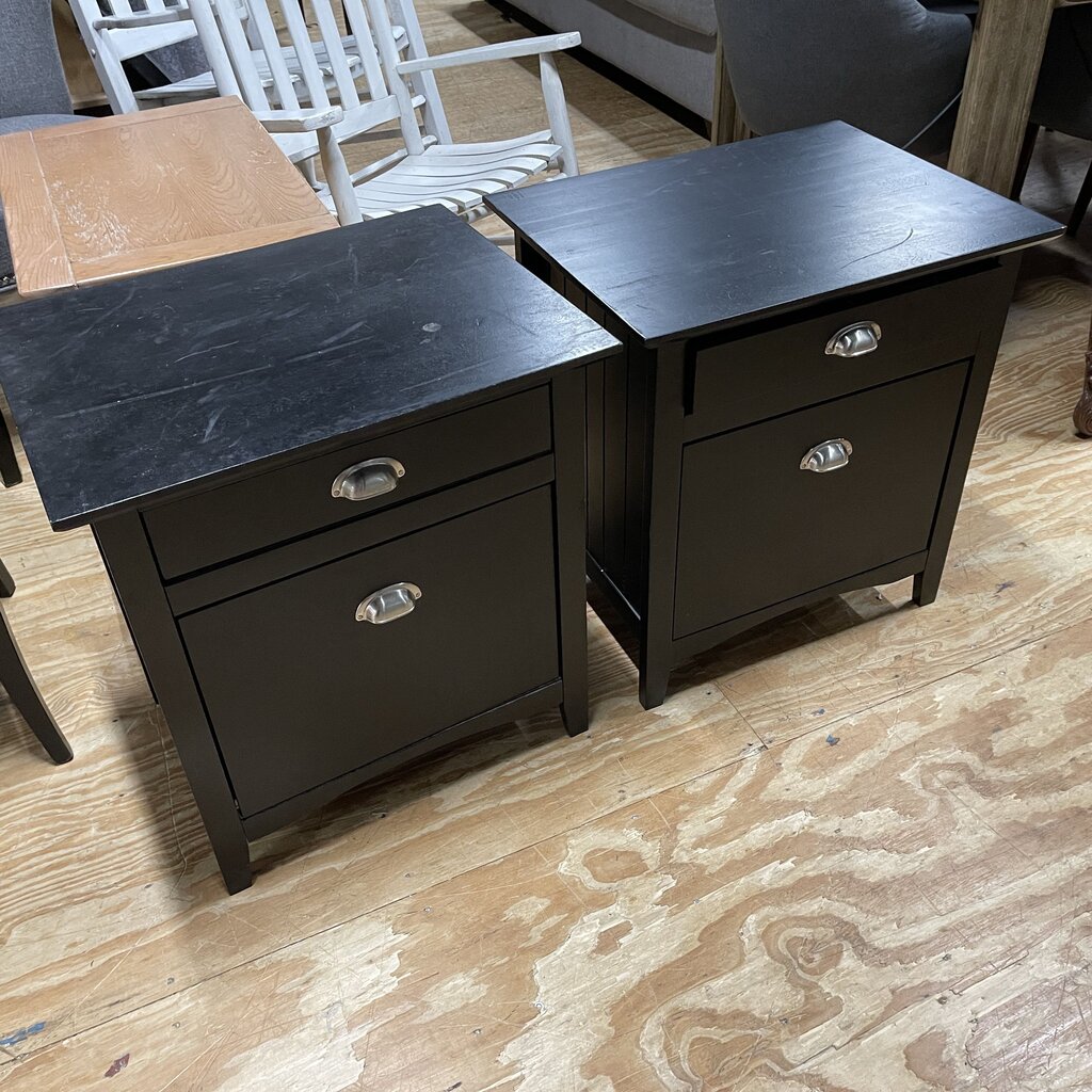 Pair Open Bottom File Cabinets