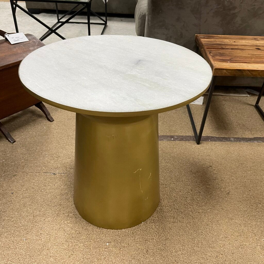 Round Marble Top Side Table