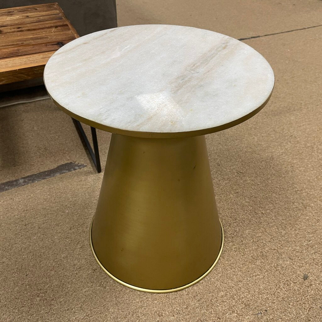 Round Marble Top Side Table