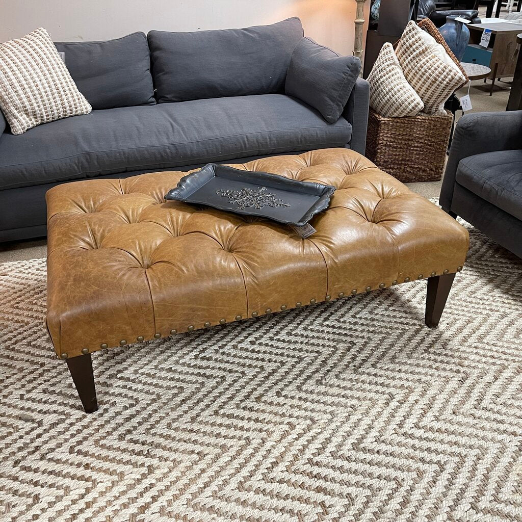 Tufted Leather Ottoman