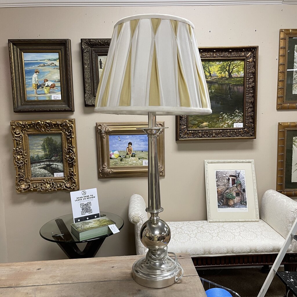 Tall Silver Table Lamp