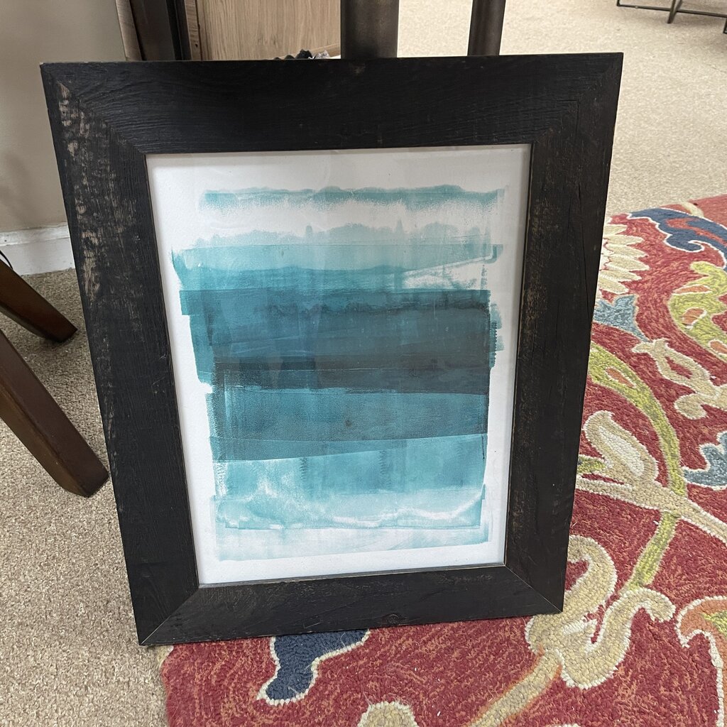 Rustic Framed Green Abstract Print