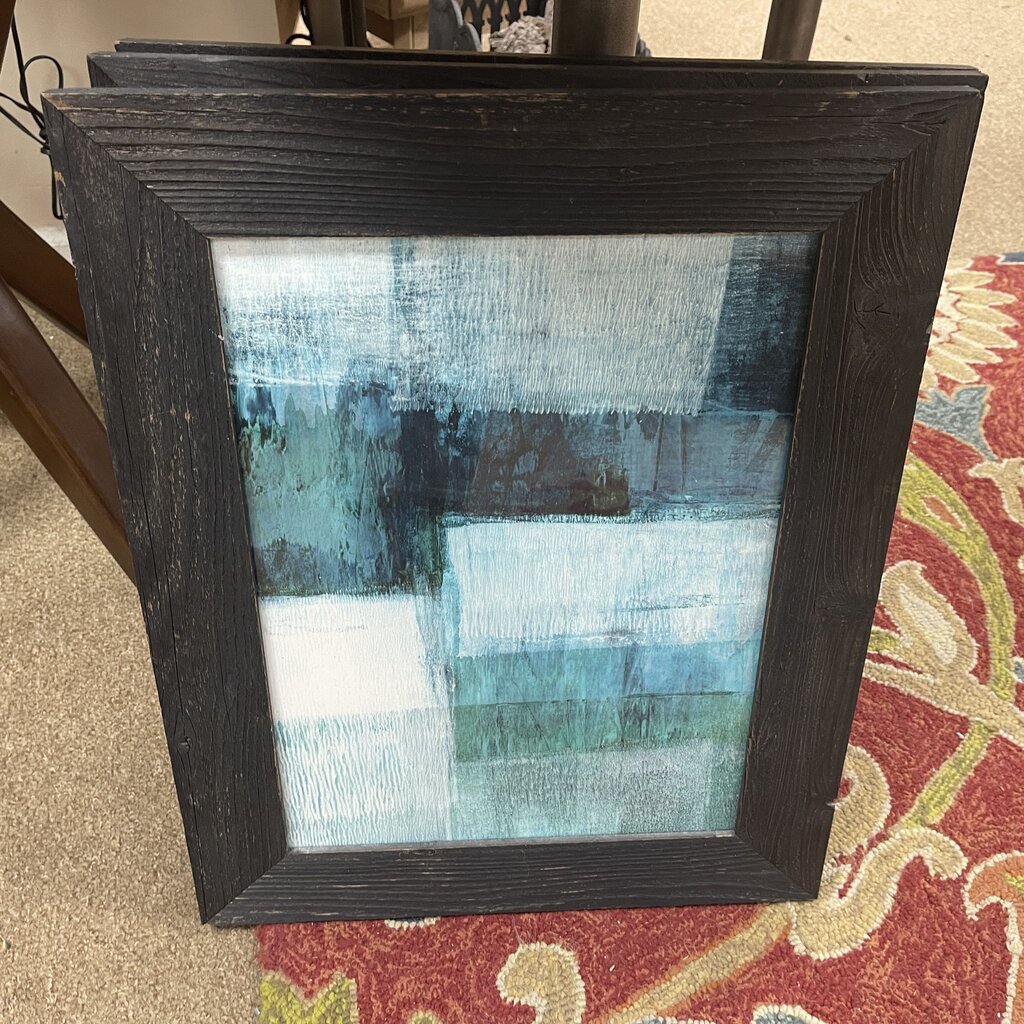 Rustic Framed Green Abstract Print