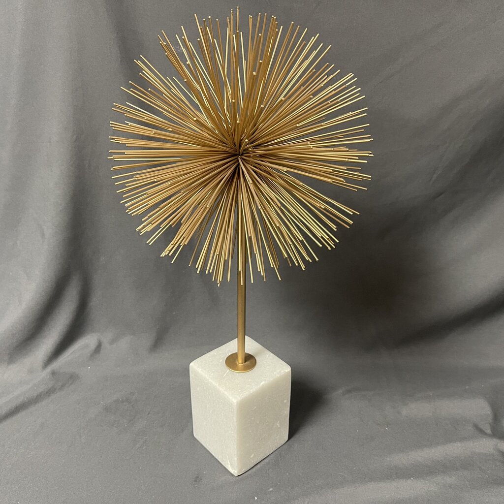 Gold Spiked Sphere on Marble Stand