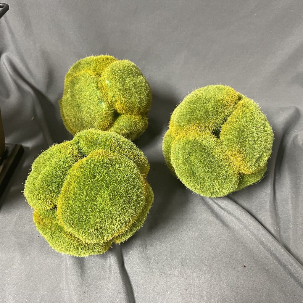 Set/3 Styrofoam/Moss Decorative Balls