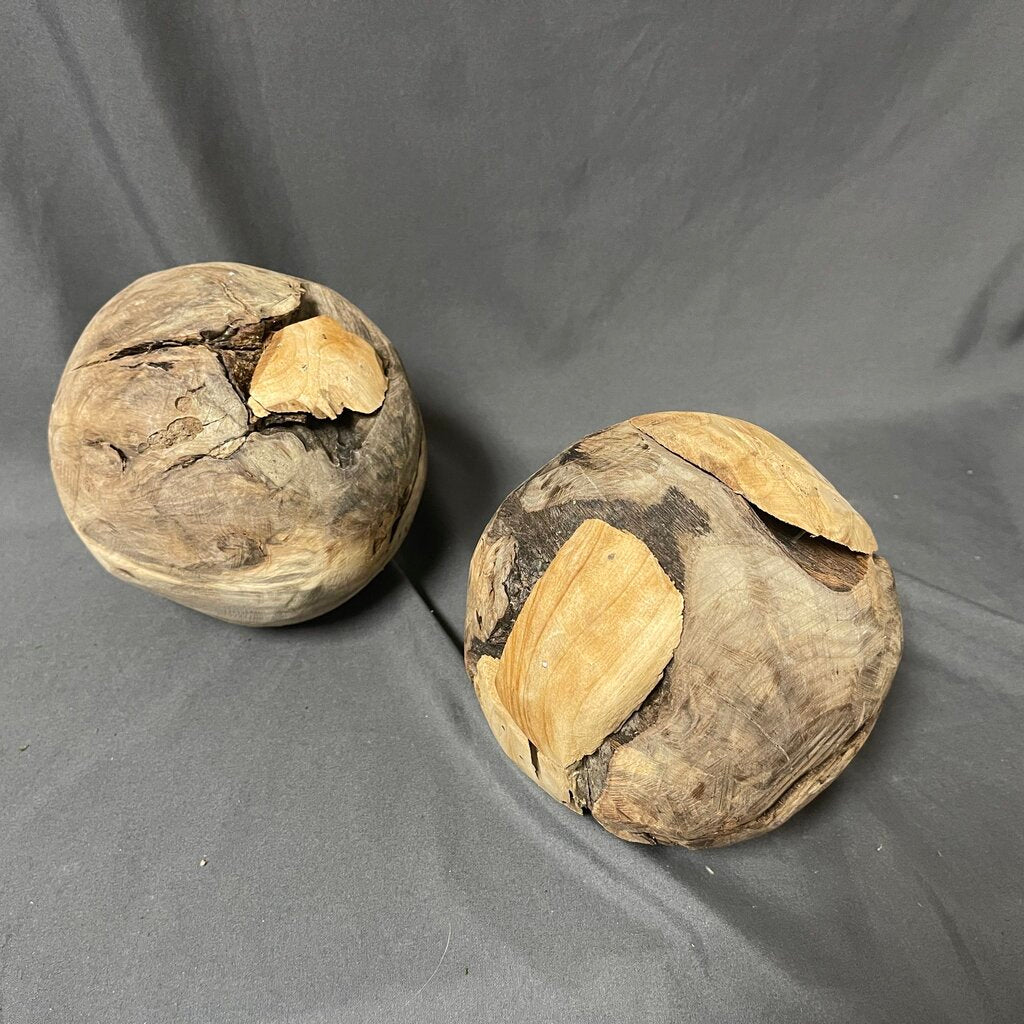 Pair Driftwood Spheres