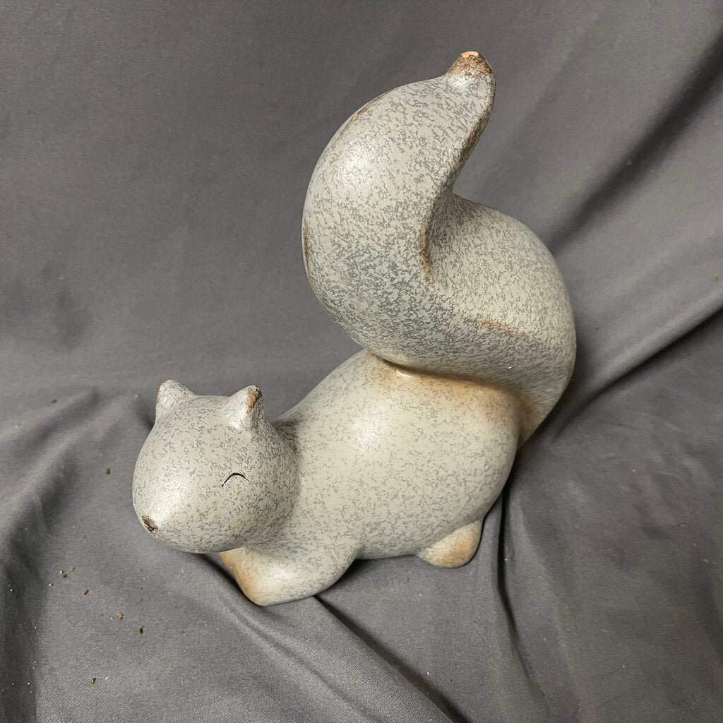 Silver Ceramic Squirrel