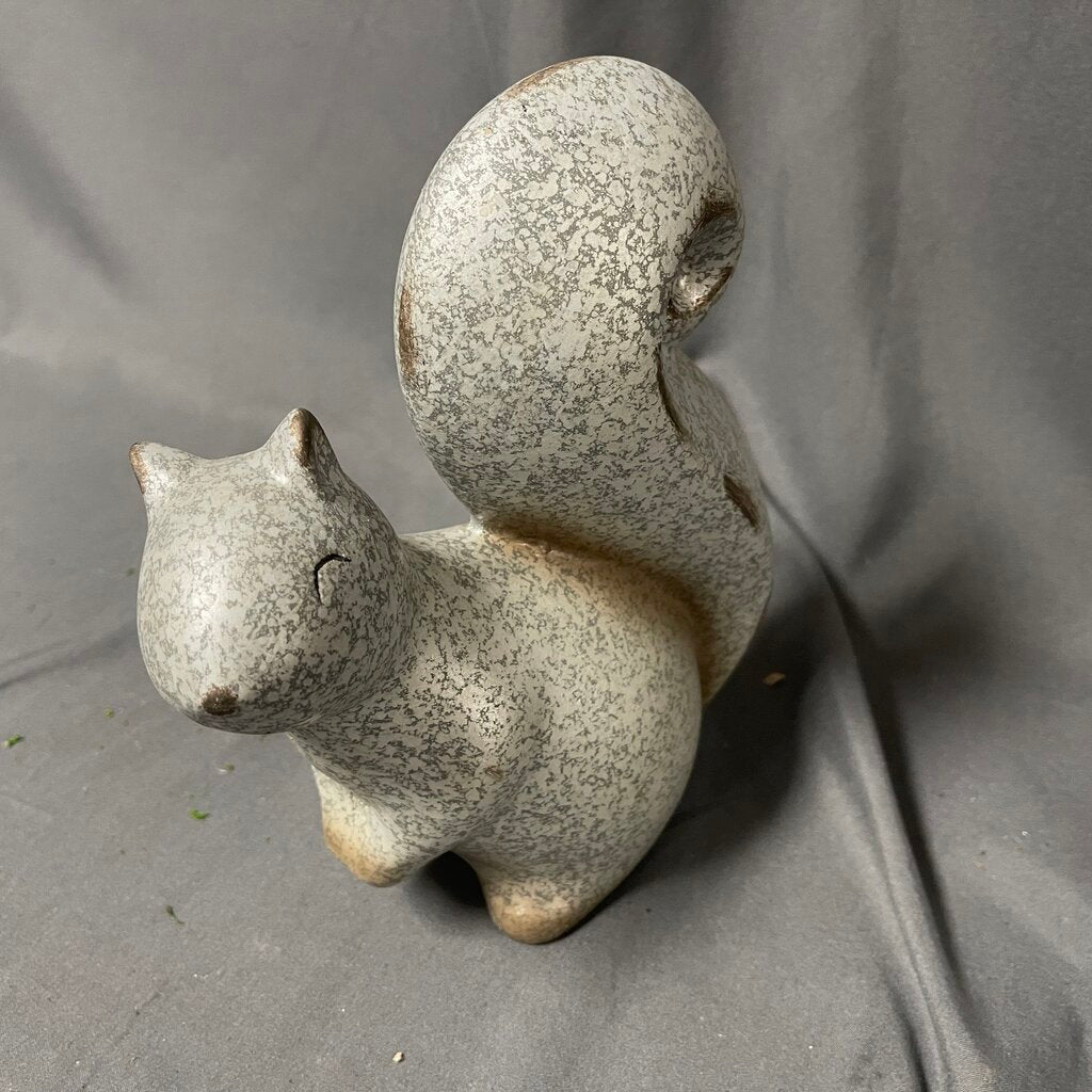 Silver Ceramic Squirrel