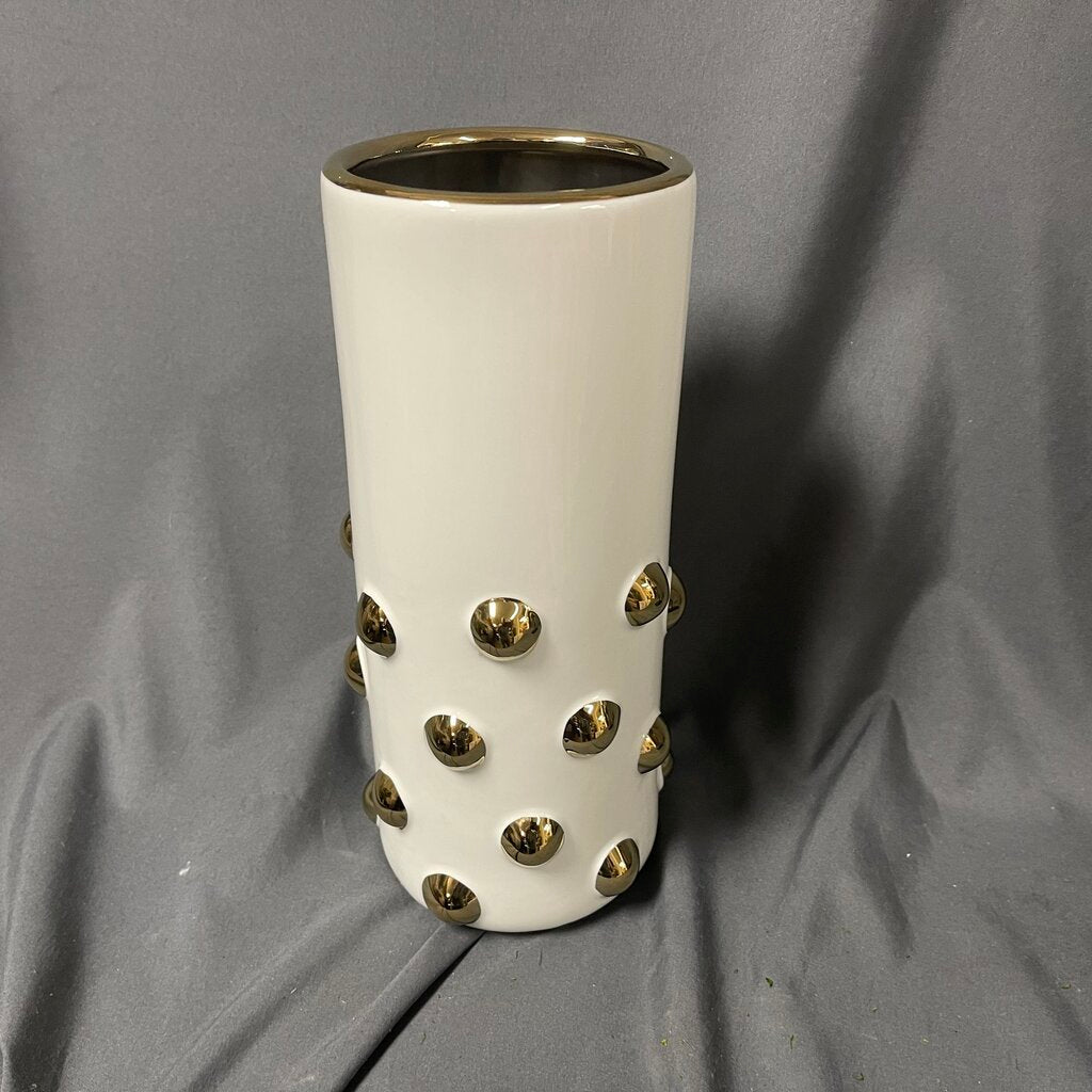 Gold + White Vase