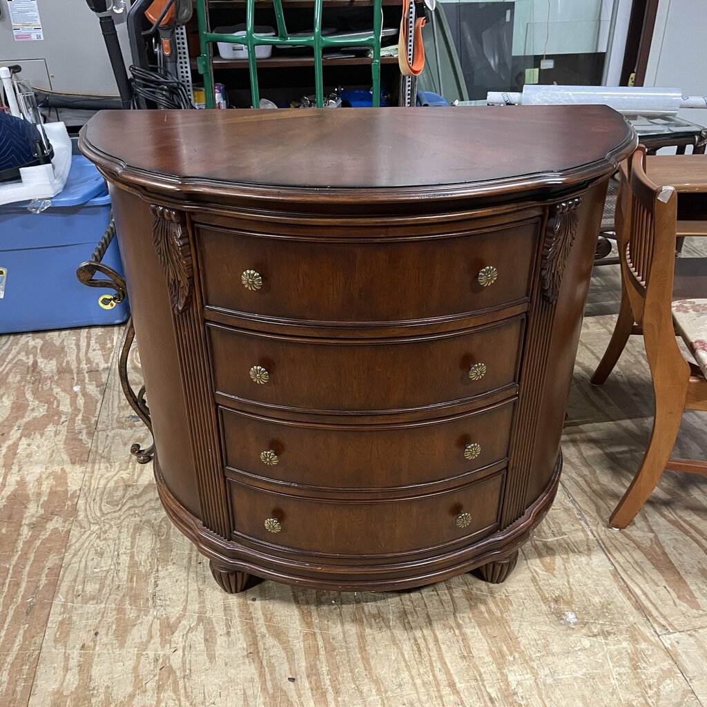 Wood Demilune Chest