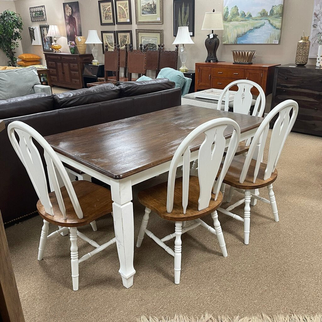 Dining Table + 4 Chairs + Bench