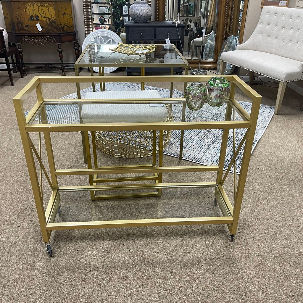 Glass + Metal Bar Cart