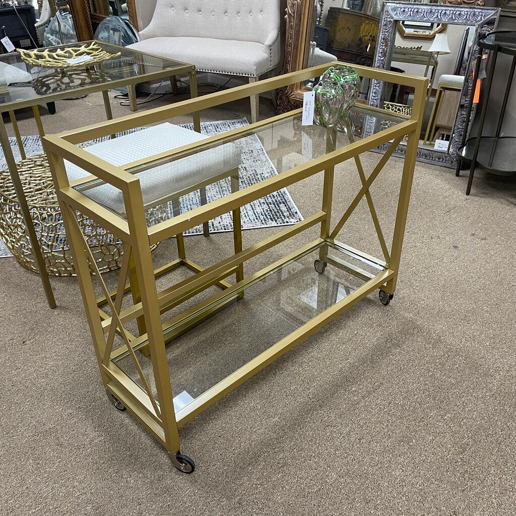 Glass + Metal Bar Cart