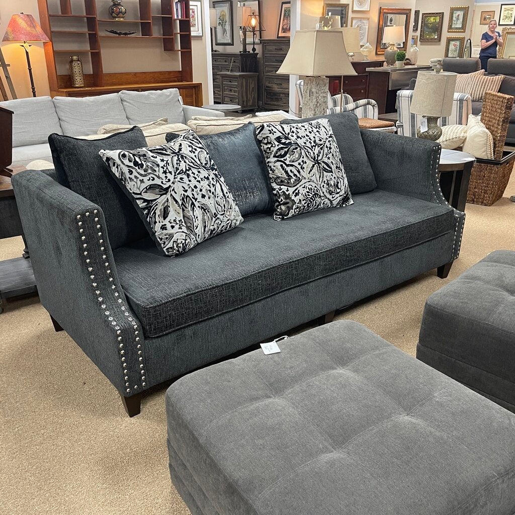 Tweed Style Nailhead Sofa