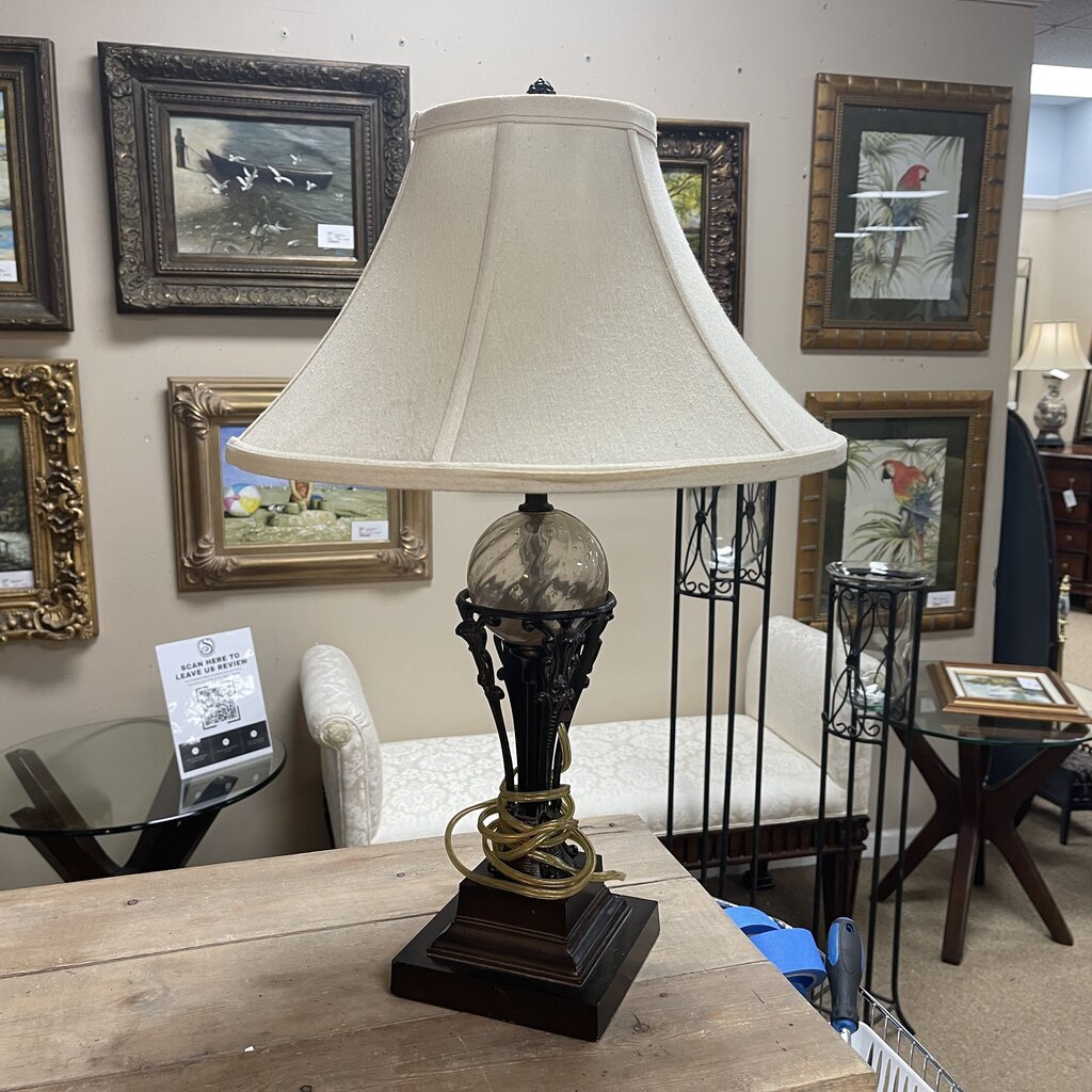 Metal + Glass Table Lamp