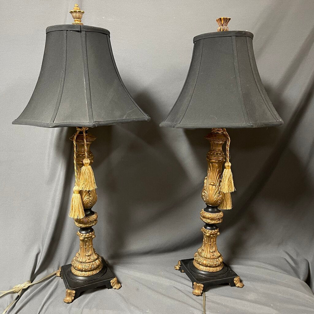 Pair Copper Tassel Lamps