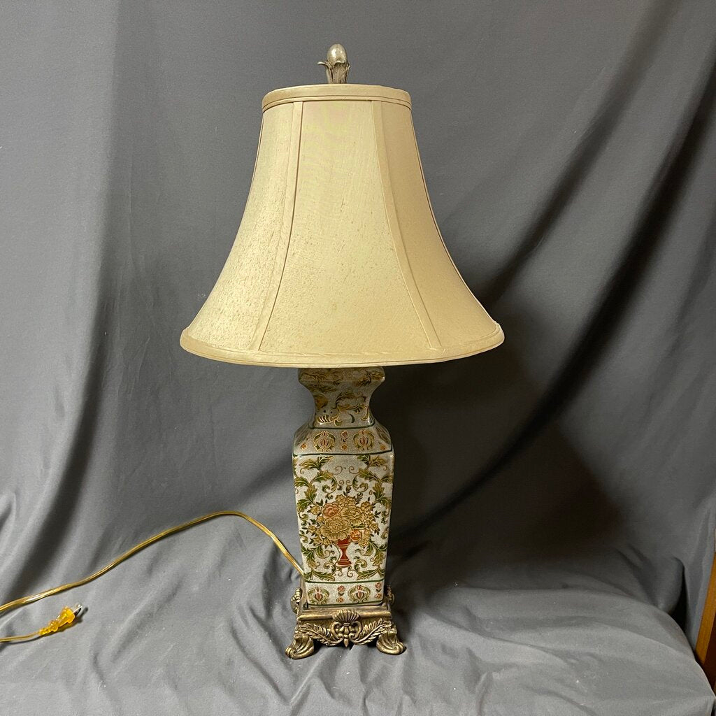 Cloisonne Lamp w/Brass Base