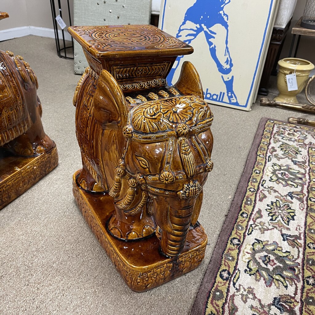 Vintage Vietnamese Ceramic Elephant Garden Stool