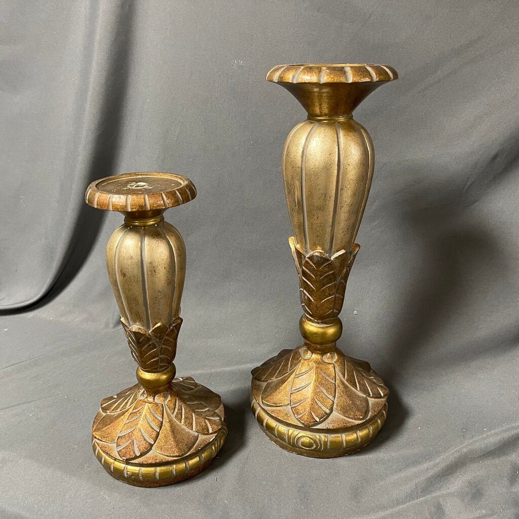 Pair Bronze Candleholders