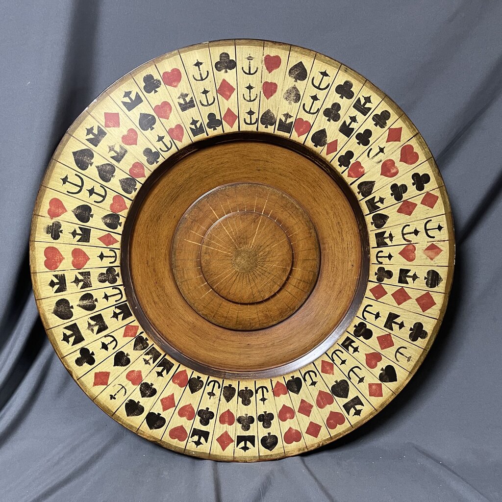 Vintage Style Heavy Wood Gambling Wheel Wall Decor