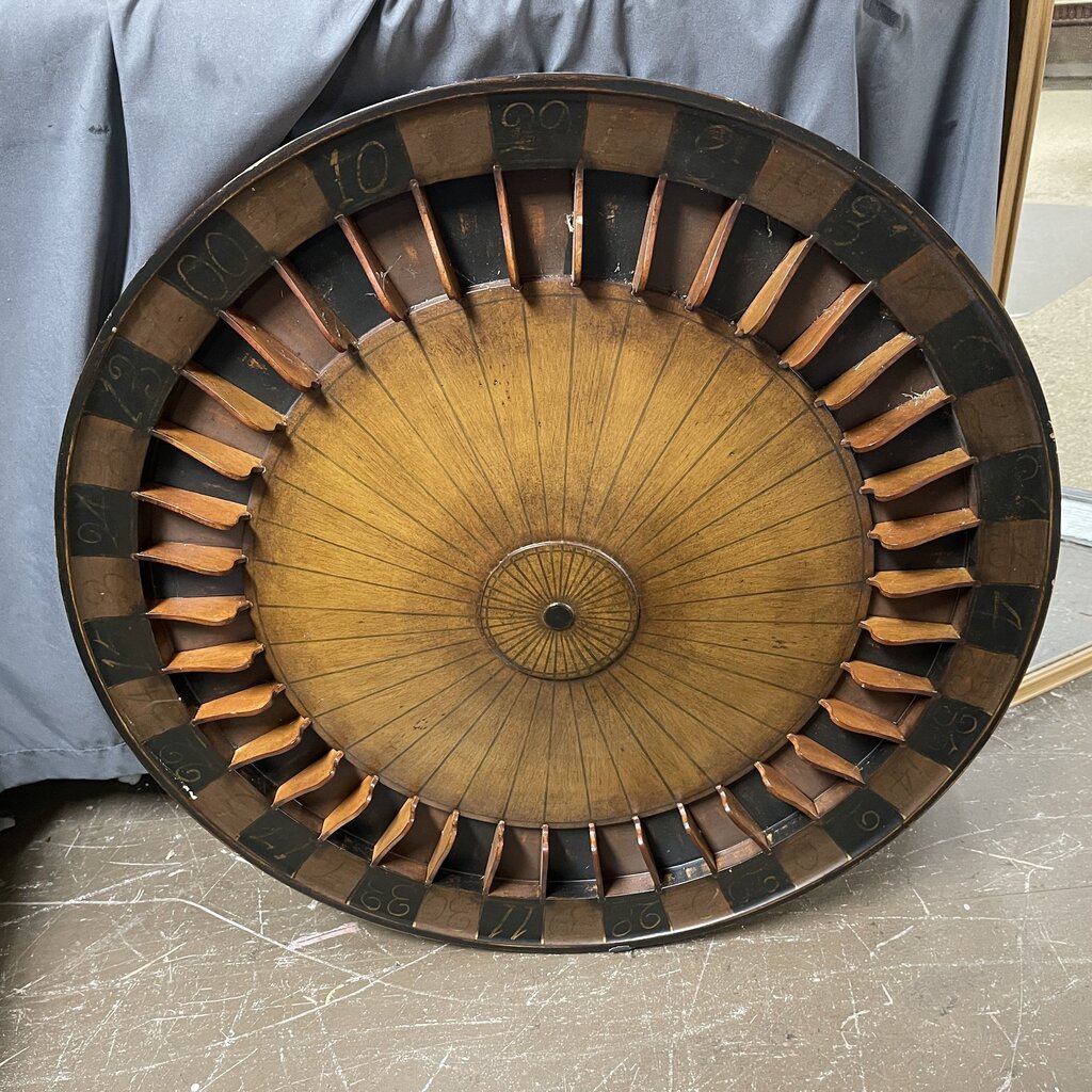 Vintage Style Heavy Wood Roulette Wheel Wall Decor