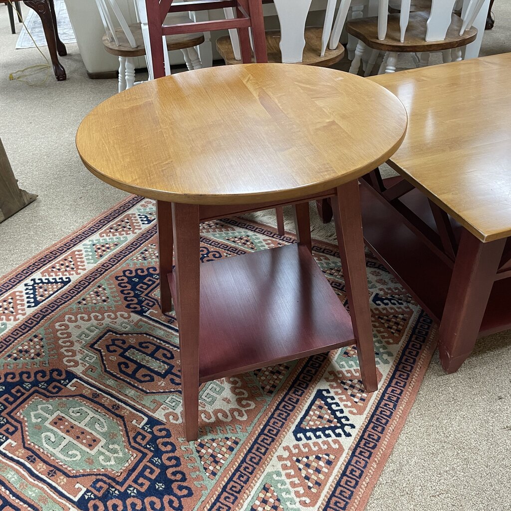 Two-Tone Round Accent Table