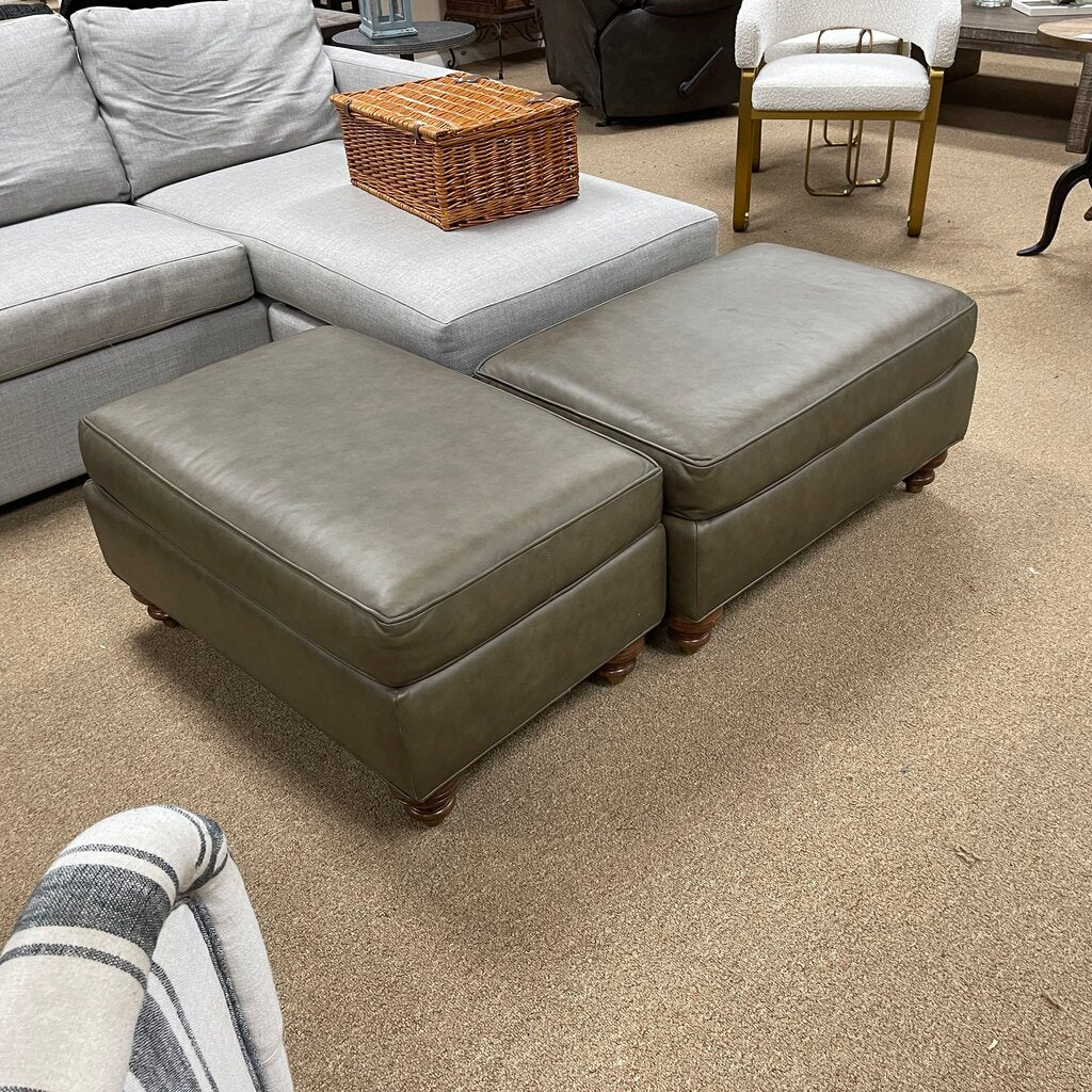 Faux Leather Ottoman