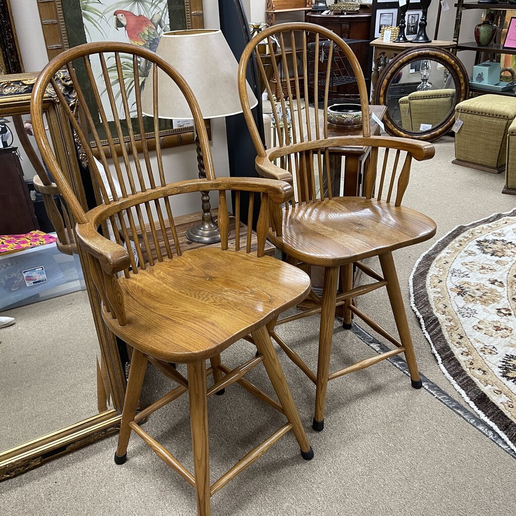 Pair Windsor Style Bar Stools