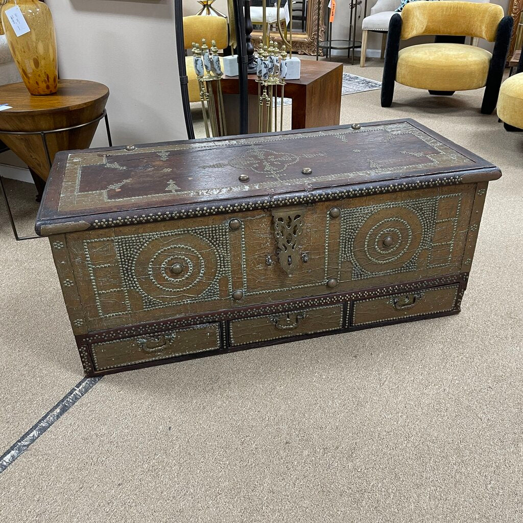 Kuwaiti Wood + Brass Chest