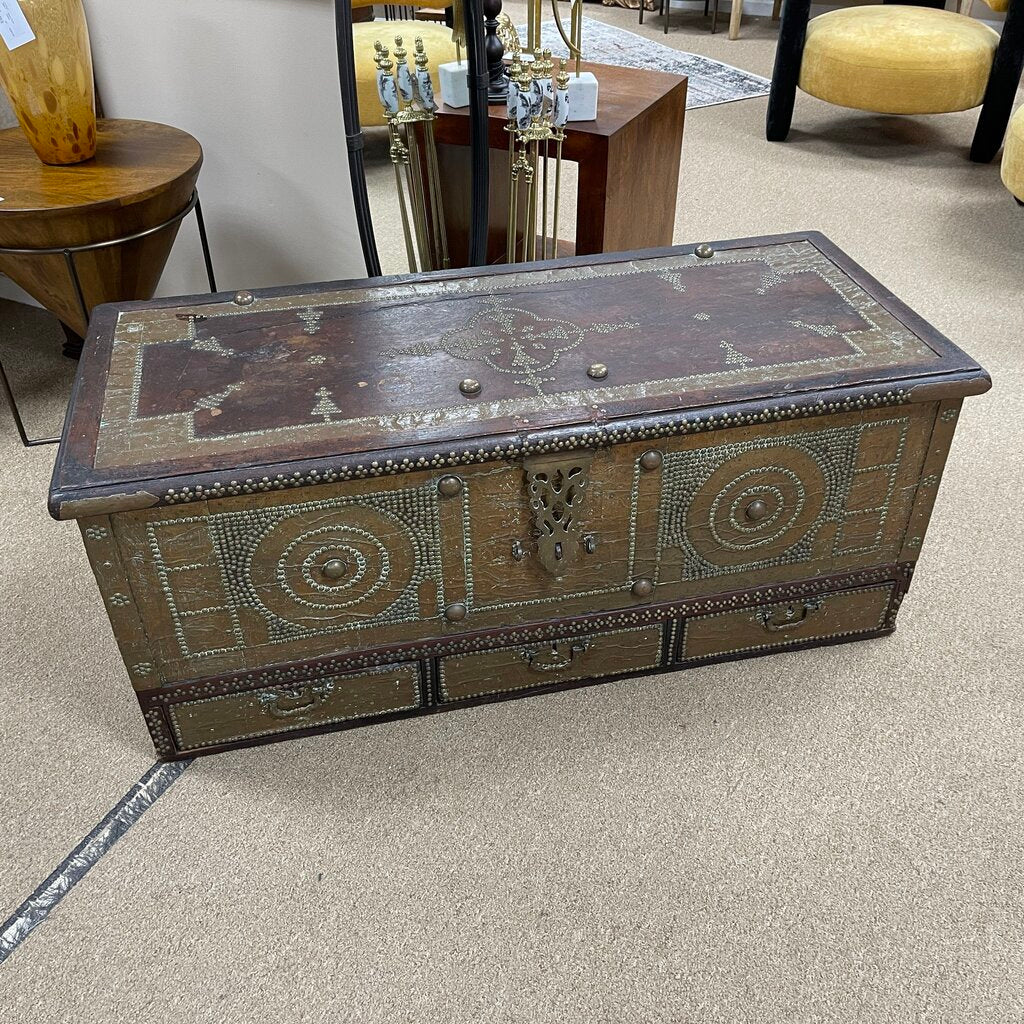 Kuwaiti Wood + Brass Chest