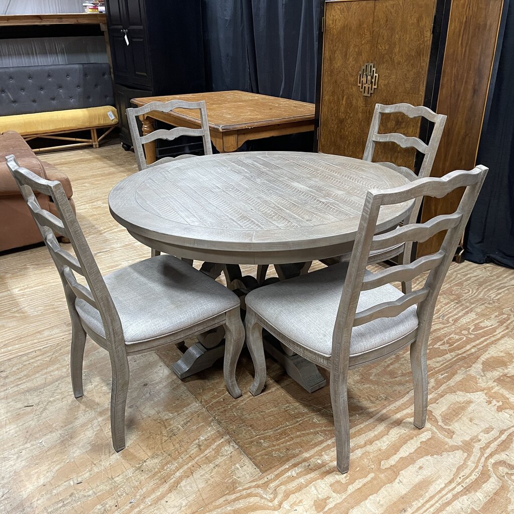 Round Dining Table + 4 Chairs
