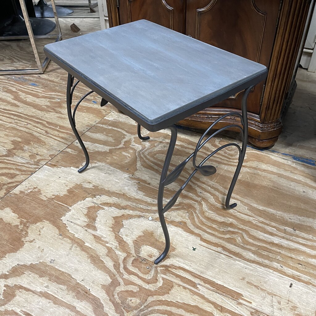 Wood Top Occasional Table on Metal Legs