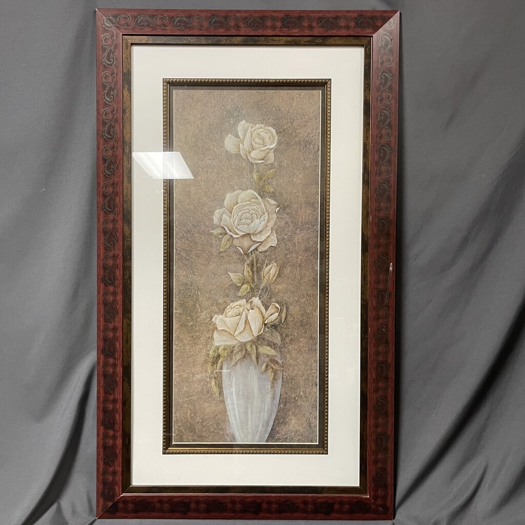 White Roses in Vase