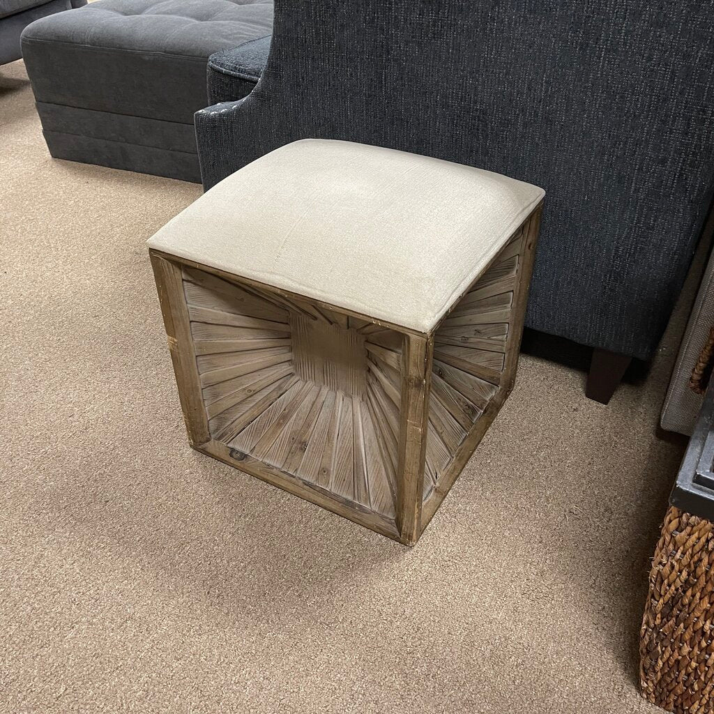 Upholstered Wood Ottoman