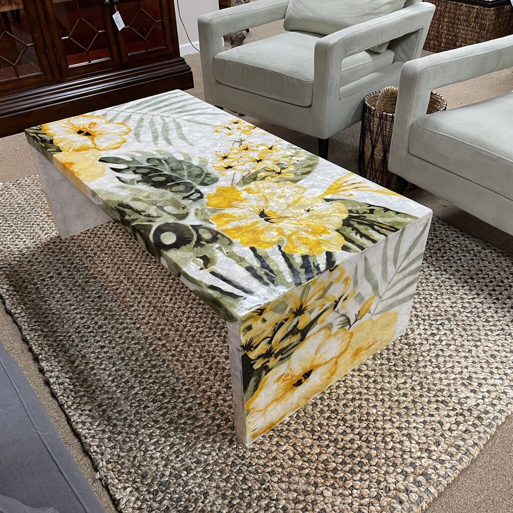 Capiz Shell Floral Coffee Table
