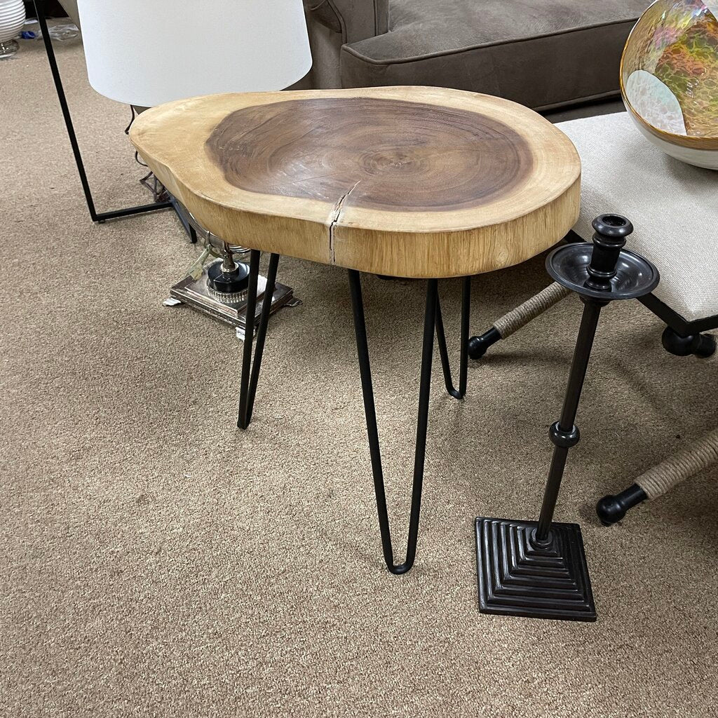 Live Edge Side Table w/Hairpin Legs