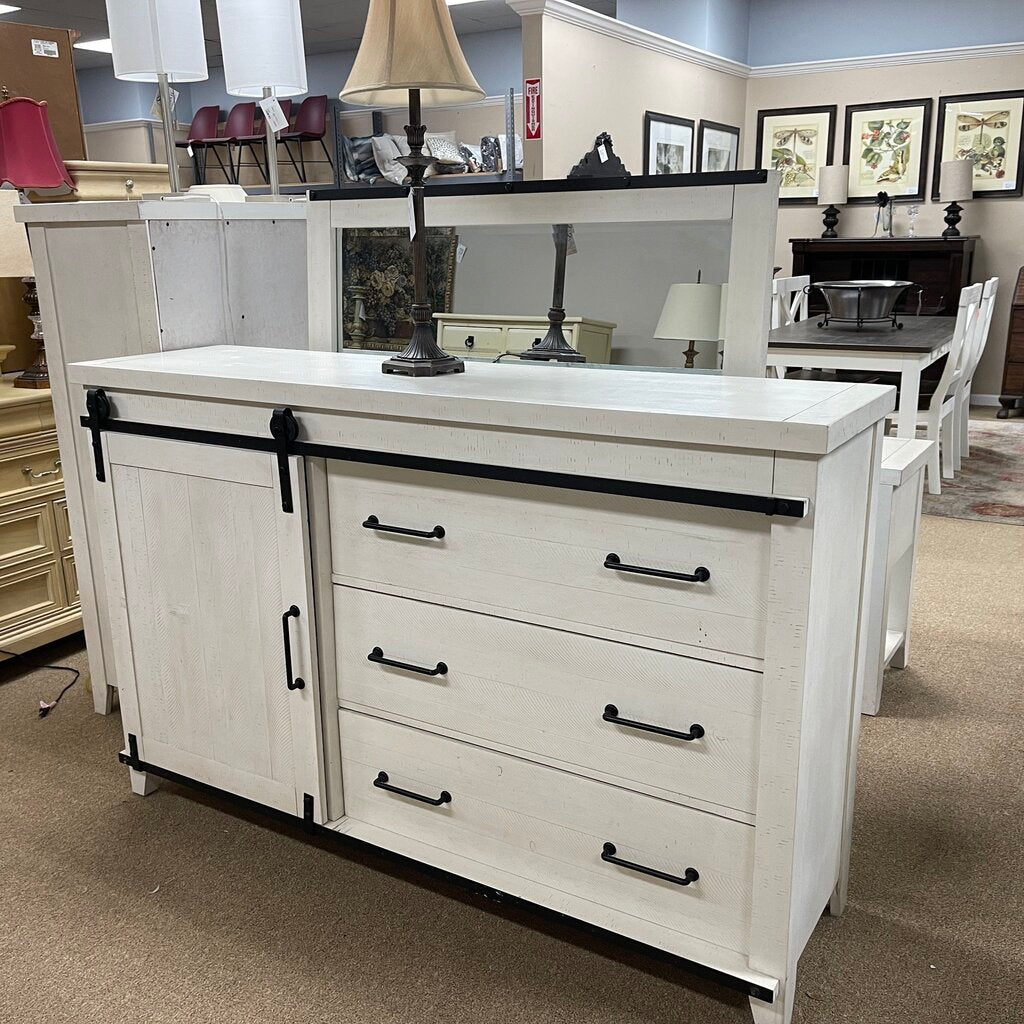 Farm Door Dresser w/Mirror