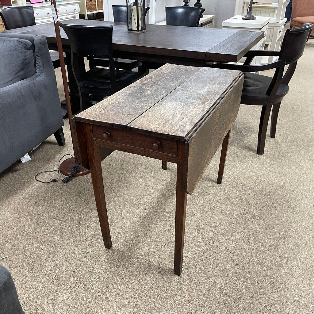 Antique White Oak Welsh Drop Leaf Table