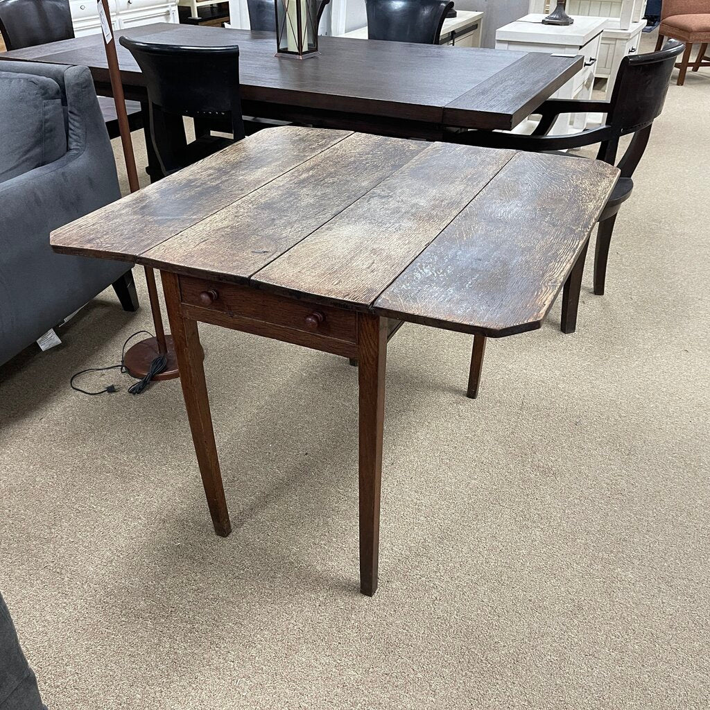 Antique White Oak Welsh Drop Leaf Table