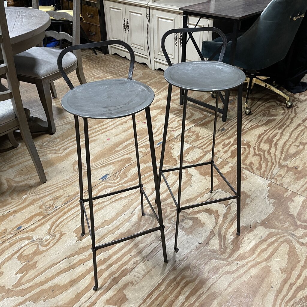 Pair Metal Stools/Plant Stands