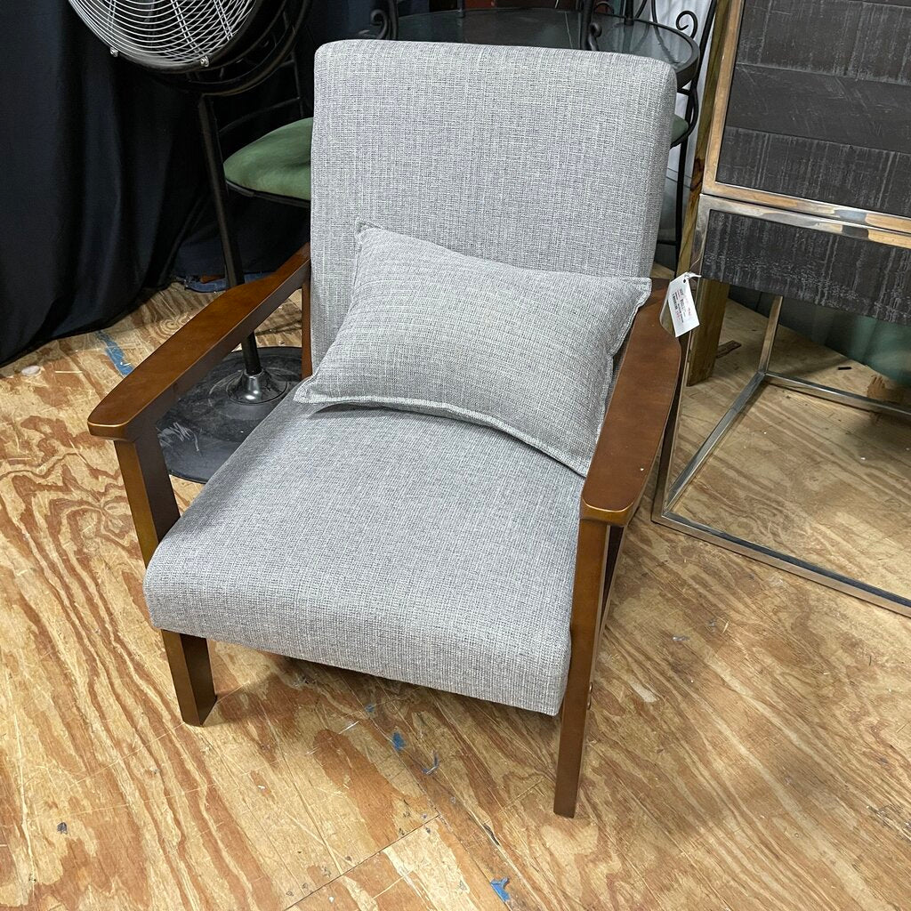 MCM Style Upholstered Wood Accent Chair