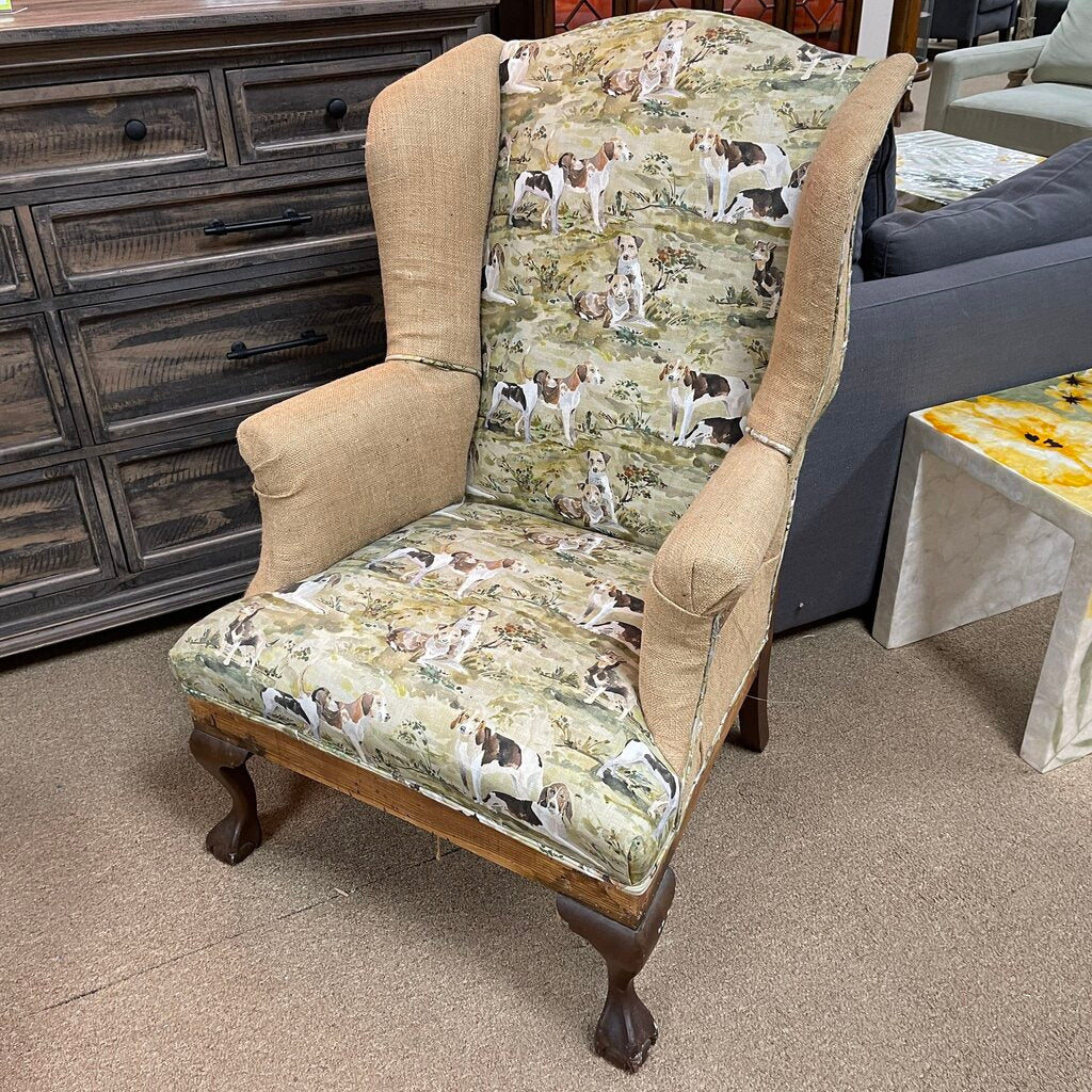 Hunting Dogs Deconstructed Wingback Chair