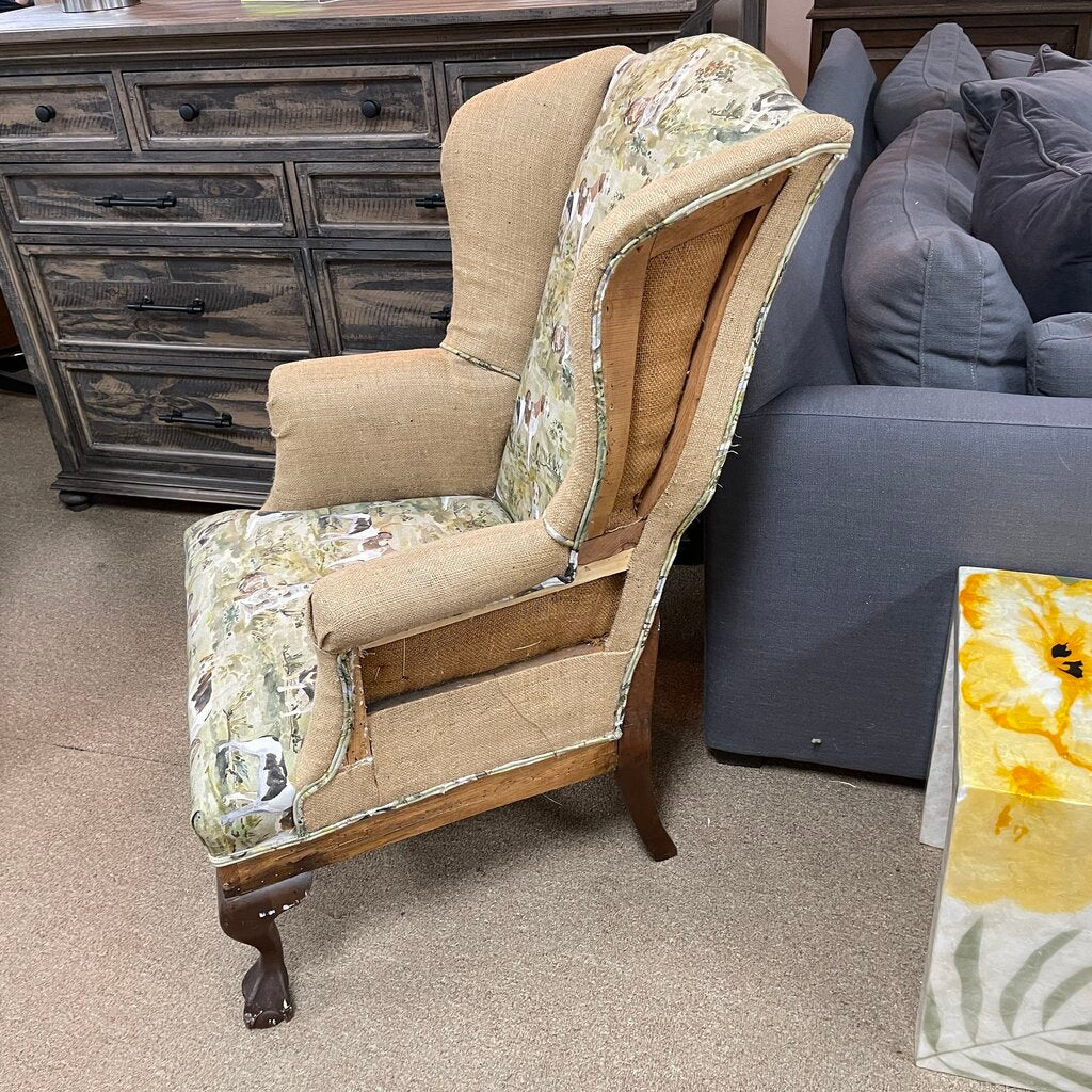 Hunting Dogs Deconstructed Wingback Chair