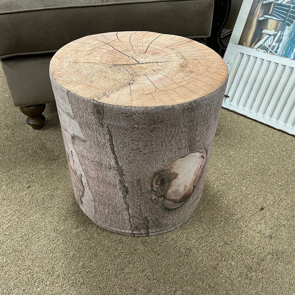 Faux Tree Stump Pouf Ottoman