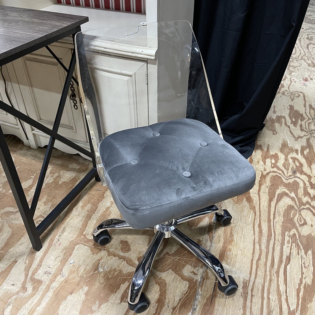 Lucite Rolling Office Chair